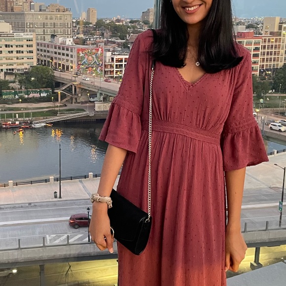 Free People-like Burgundy Maxi Dress - Picture 2 of 6